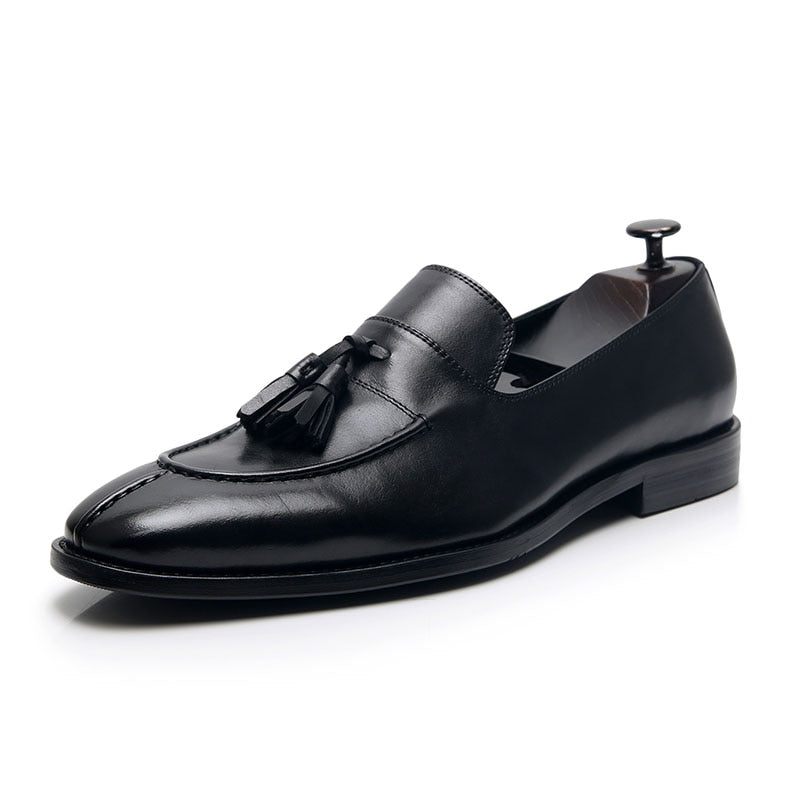 Mocassins Masculinos Couro Exótico Oxford - Preto