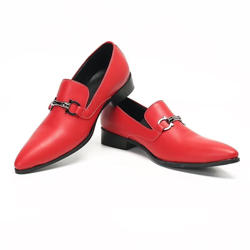 Mocassins Masculinos Couro Genuíno - Vermelho