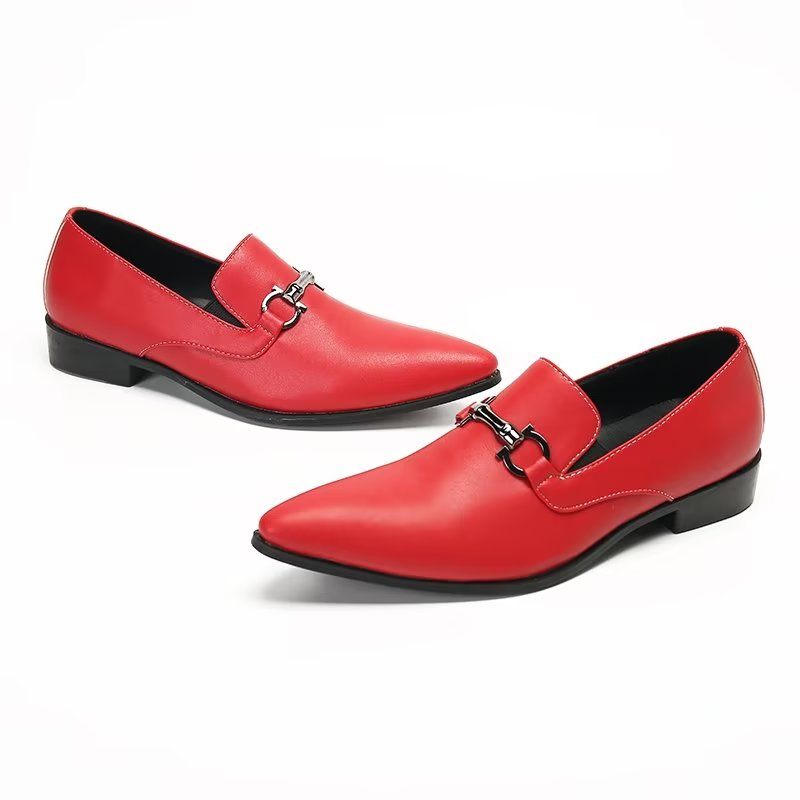 Mocassins Masculinos Couro Genuíno - Vermelho