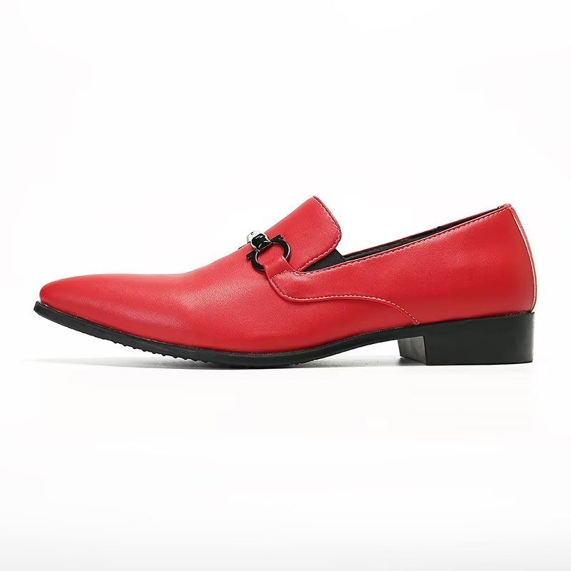 Mocassins Masculinos Couro Genuíno - Vermelho