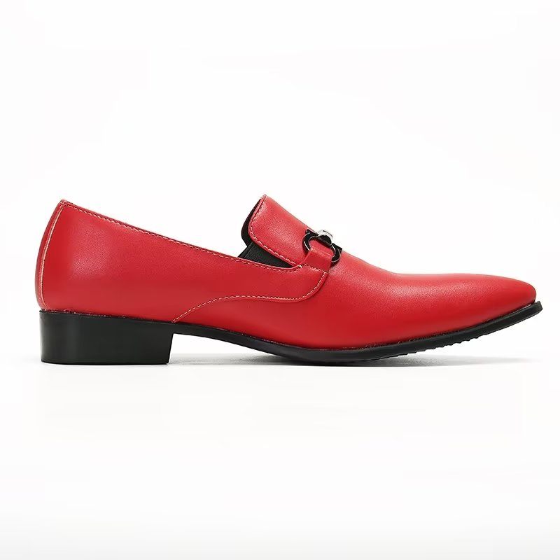 Mocassins Masculinos Couro Genuíno - Vermelho