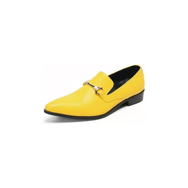 Mocassins Masculinos Couro Genuíno - Amarelo