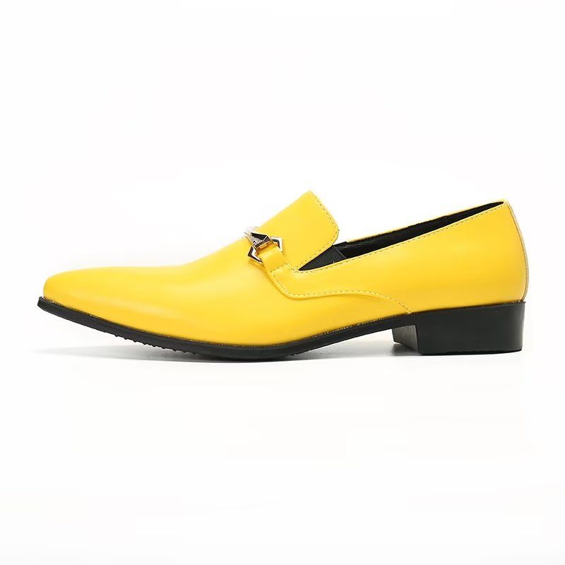 Mocassins Masculinos Couro Genuíno - Amarelo