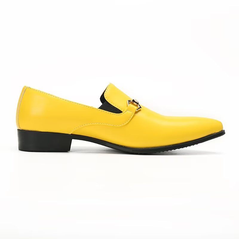 Mocassins Masculinos Couro Genuíno - Amarelo