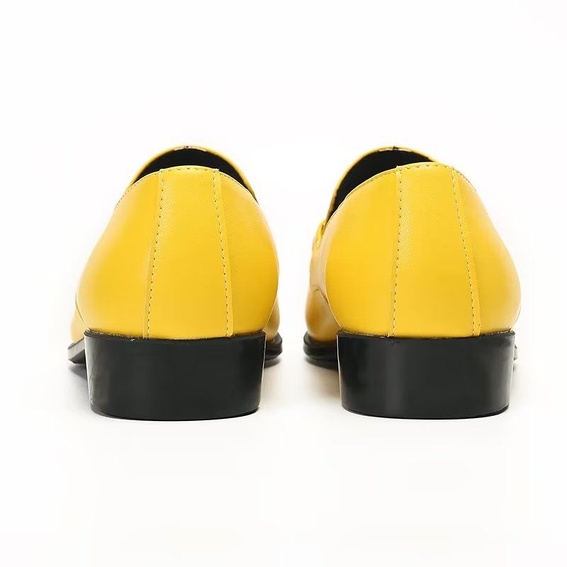 Mocassins Masculinos Couro Genuíno - Amarelo