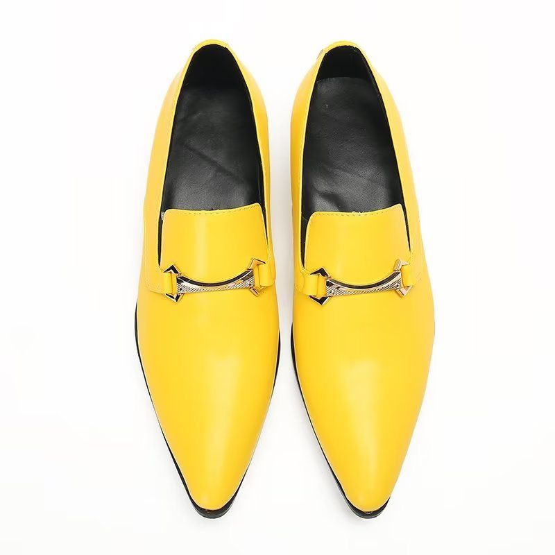 Mocassins Masculinos Couro Genuíno - Amarelo