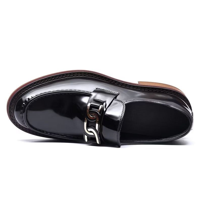 Mocassins Masculinos Couro Luxuoso Sem Cadarço - Preto