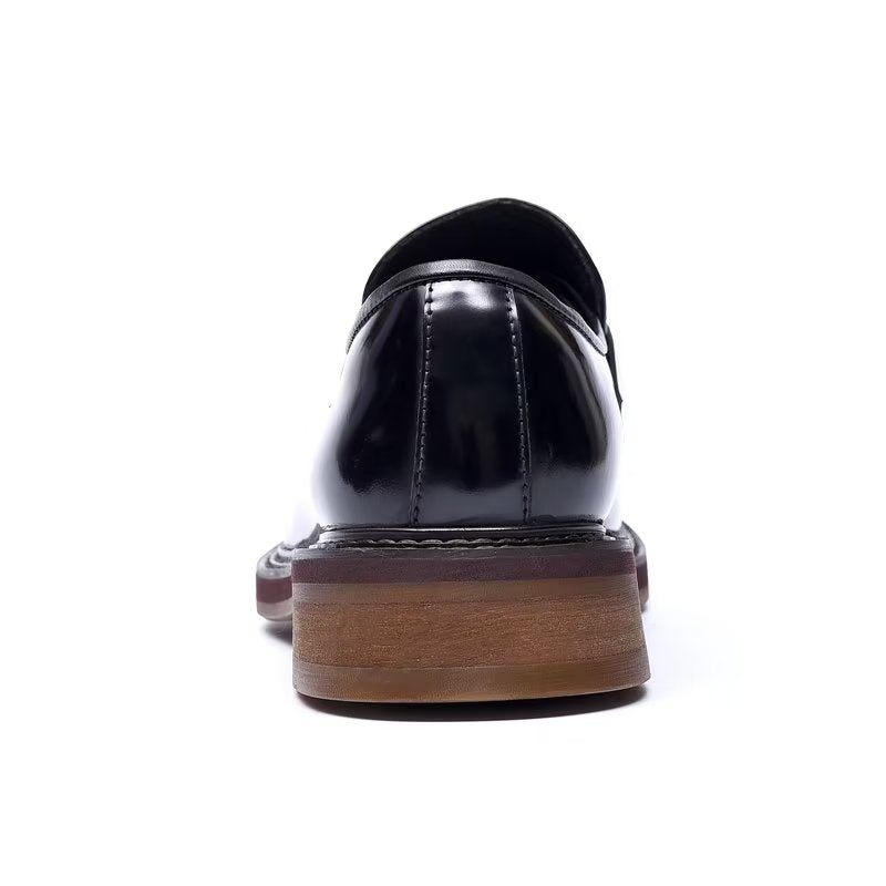 Mocassins Masculinos Couro Luxuoso Sem Cadarço - Preto