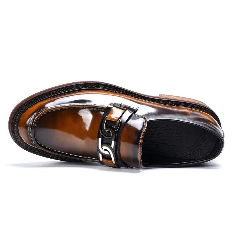 Mocassins Masculinos Couro Luxuoso Sem Cadarço - Café