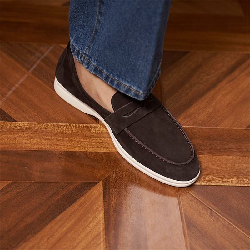 Mocassins Masculinos Couro Premium - Café