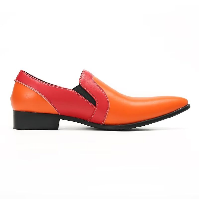 Mocassins Masculinos Couro Refinado E Elegantes Deslizantes - Laranja