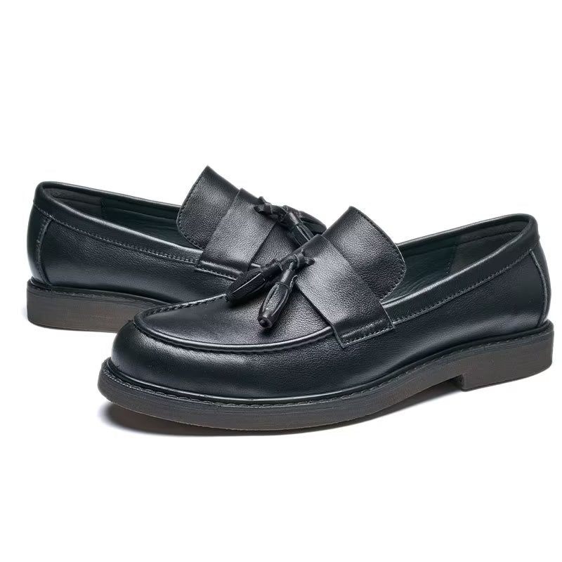 Mocassins Masculinos Couro Vaca Sem Cadarço - Preto