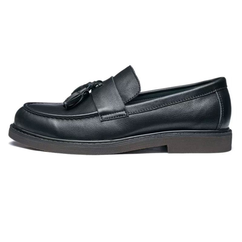 Mocassins Masculinos Couro Vaca Sem Cadarço - Preto