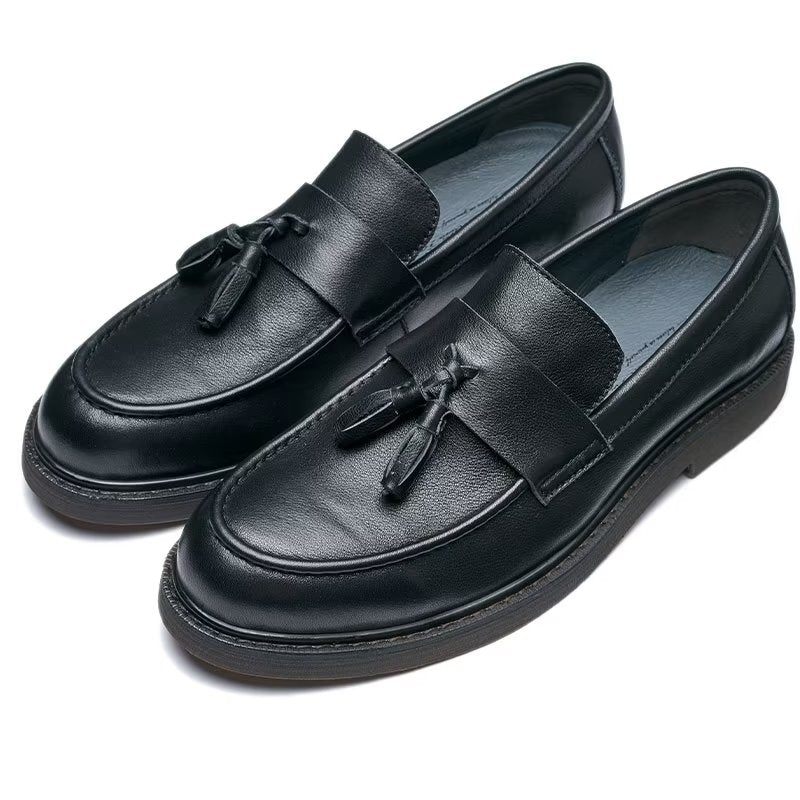 Mocassins Masculinos Couro Vaca Sem Cadarço - Preto