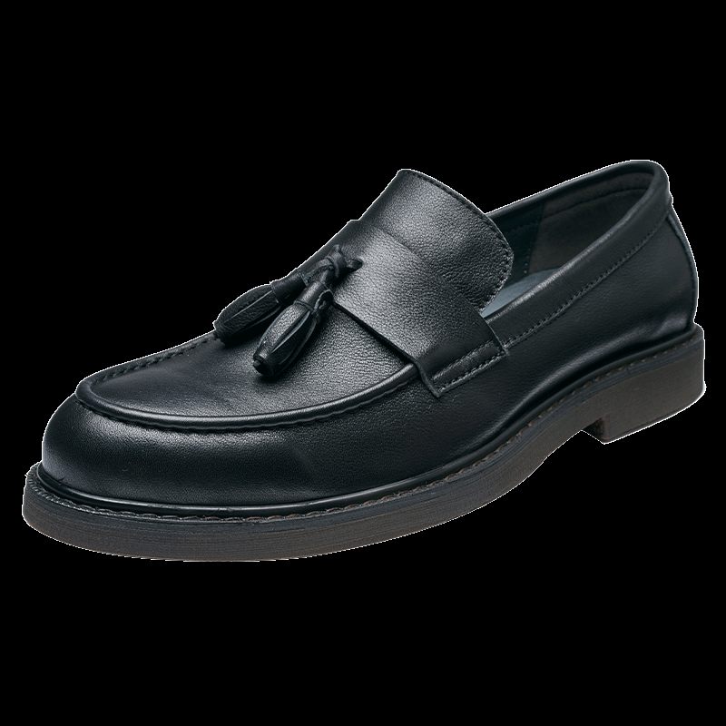 Mocassins Masculinos Couro Vaca Sem Cadarço - Preto