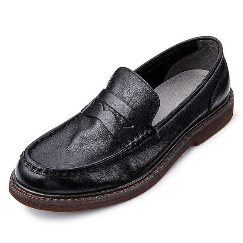 Mocassins Masculinos Couro Vaca Sem Cadarço - Preto