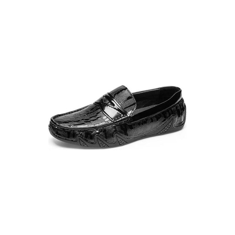 Mocassins Masculinos Croc Padrão Elegante Slip On