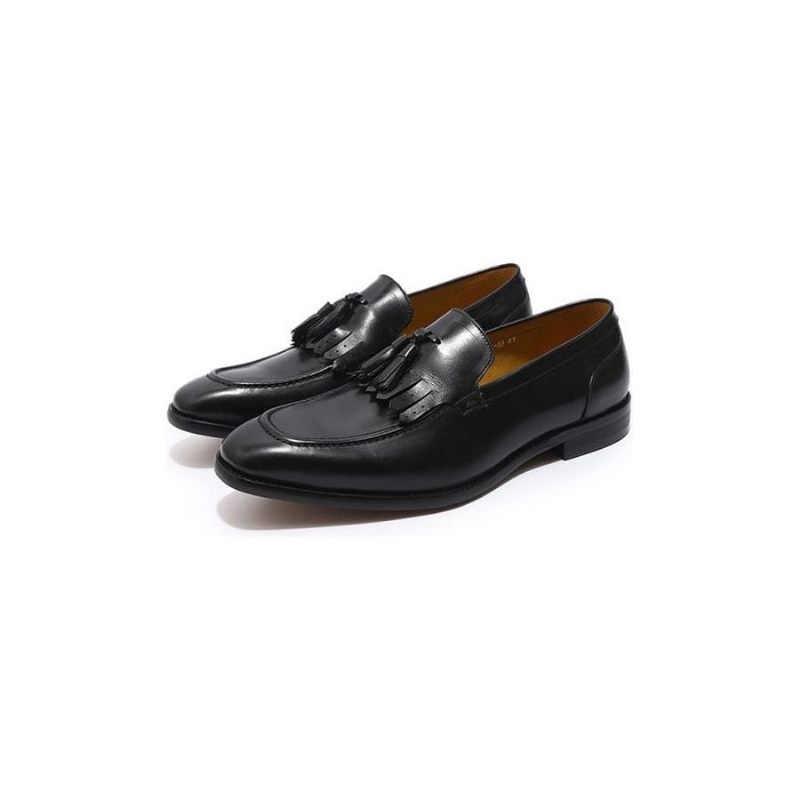 Mocassins Masculinos Elegância Exótica Couro Respirável - Preto