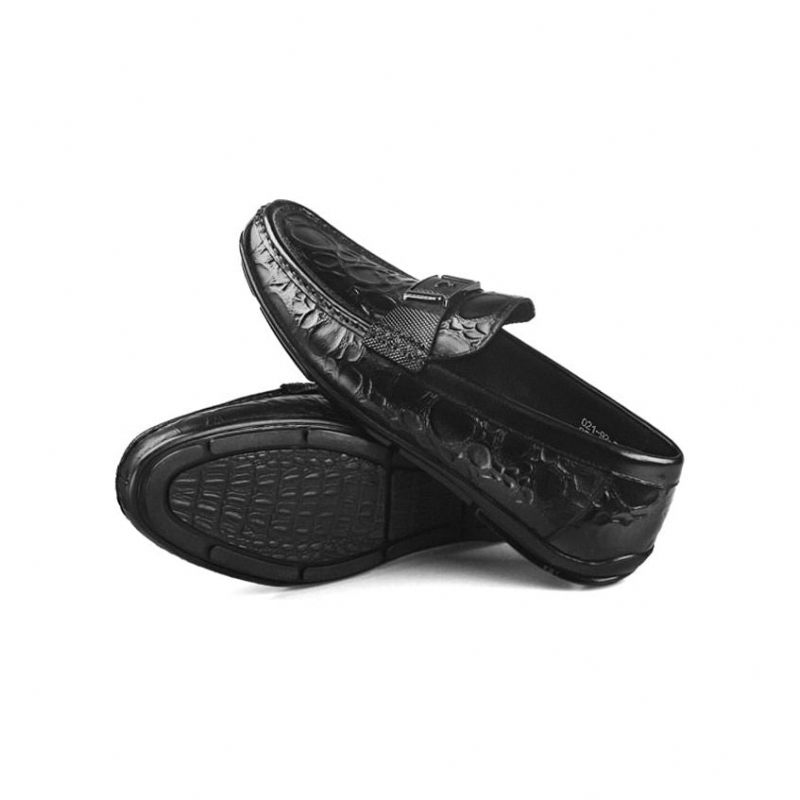 Mocassins Masculinos Exóticos Chiques Crocflex Slip-on - Preto 2