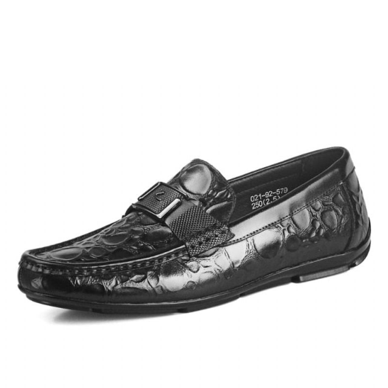 Mocassins Masculinos Exóticos Chiques Crocflex Slip-on - Preto 2