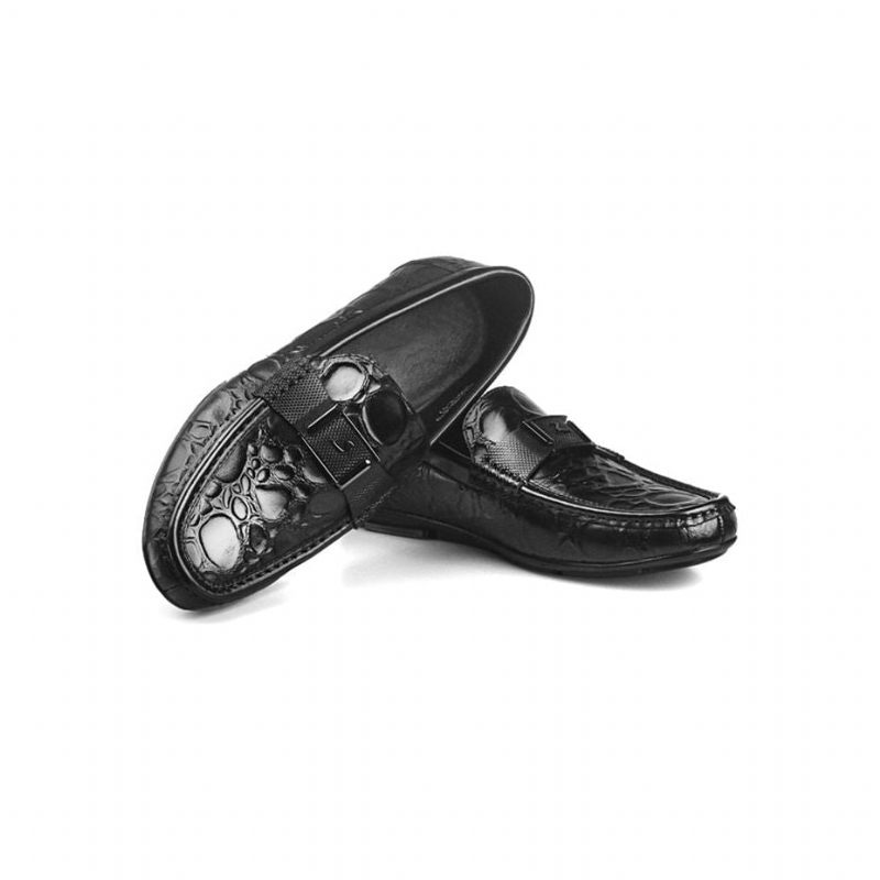 Mocassins Masculinos Exóticos Chiques Crocflex Slip-on - Preto 2