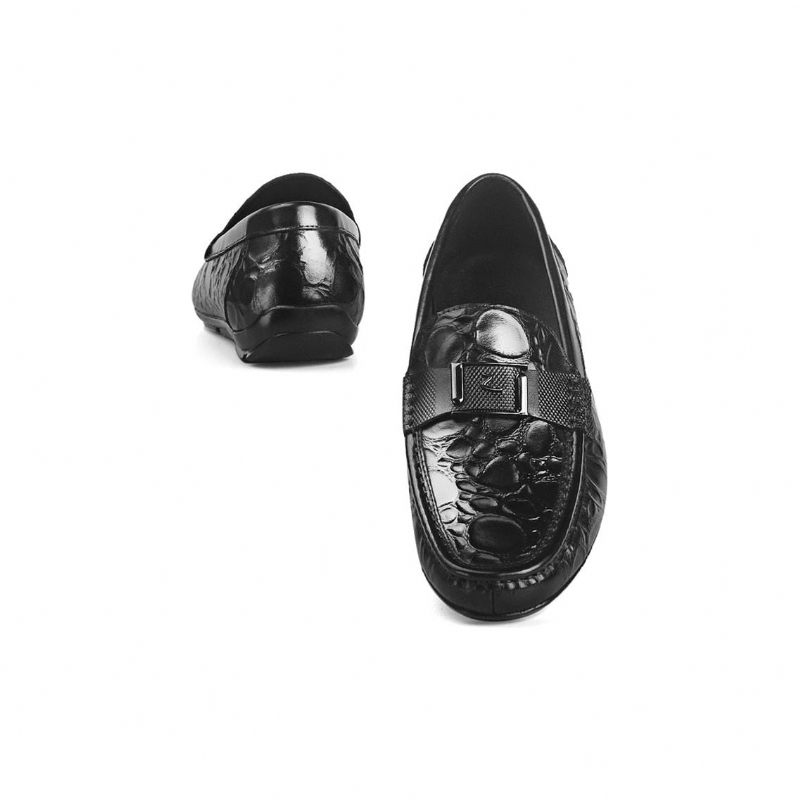 Mocassins Masculinos Exóticos Chiques Crocflex Slip-on - Preto 2