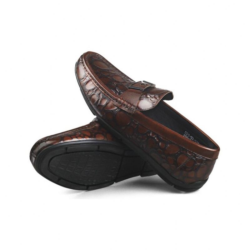 Mocassins Masculinos Exóticos Chiques Crocflex Slip-on - Vermelho 2