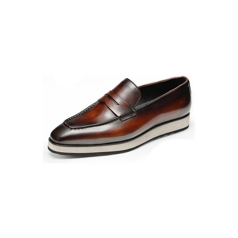 Mocassins Masculinos Exóticos Com Bico Fino E Slip-on