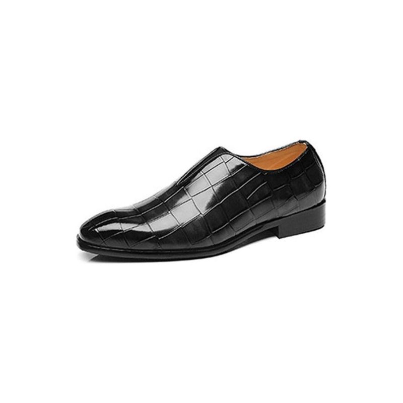 Mocassins Masculinos Exóticos Com Bico Pontiagudo Brogue - Preto