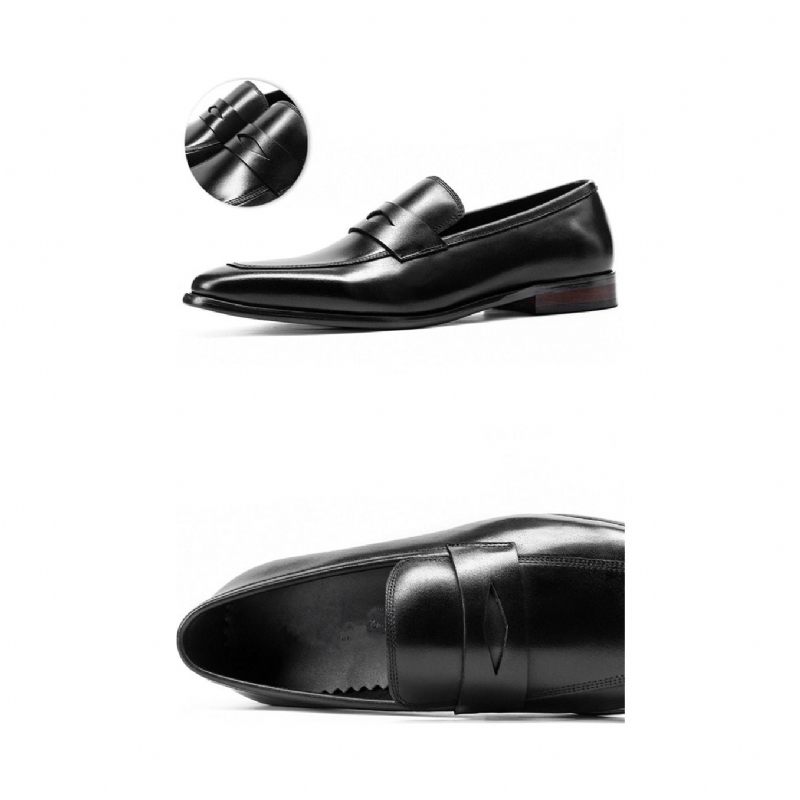 Mocassins Masculinos Exóticos Com Bico Pontiagudo Brogue - Preto