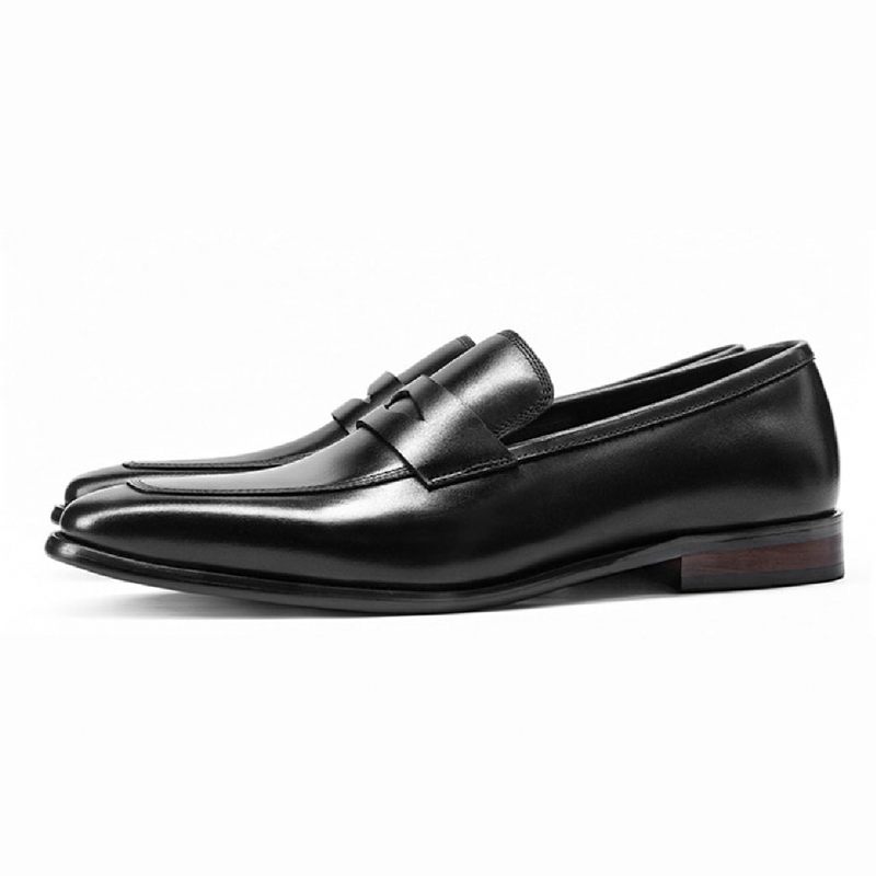 Mocassins Masculinos Exóticos Com Bico Pontiagudo Brogue - Preto