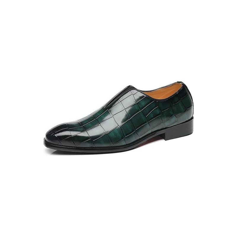 Mocassins Masculinos Exóticos Com Bico Pontiagudo Brogue - Verde