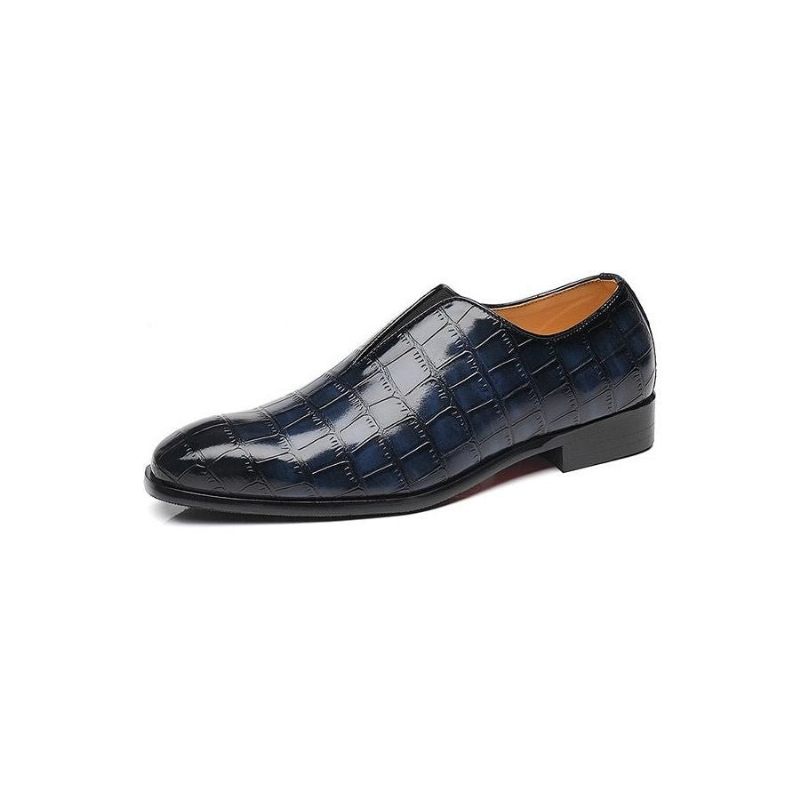 Mocassins Masculinos Exóticos Com Bico Pontiagudo Brogue - Azul