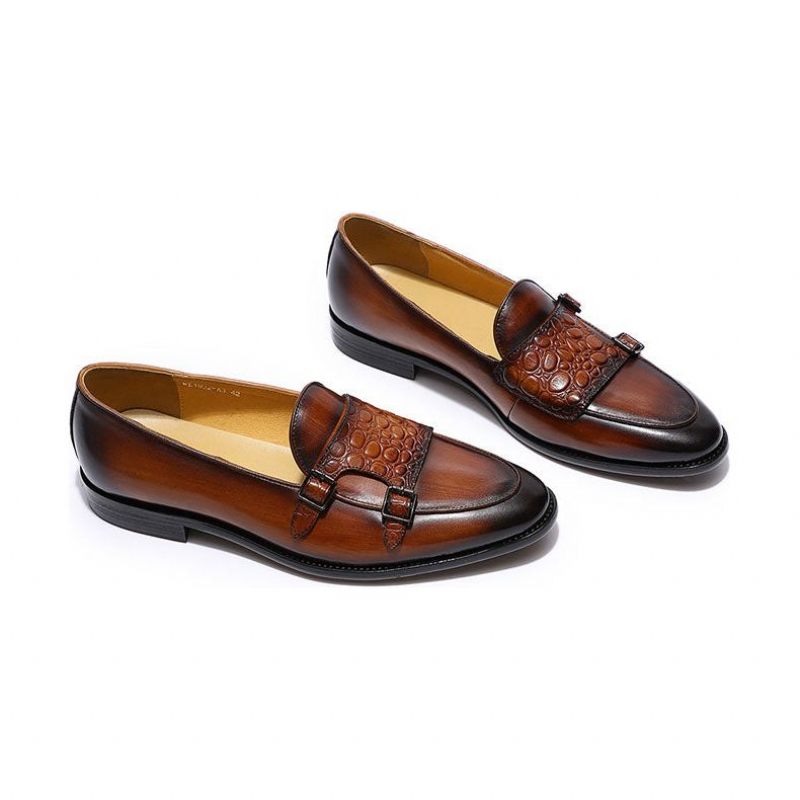 Mocassins Masculinos Exóticos Slip-on - Café