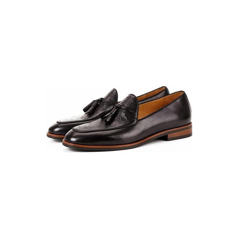 Mocassins Masculinos Exóticos Slip-on - Preto