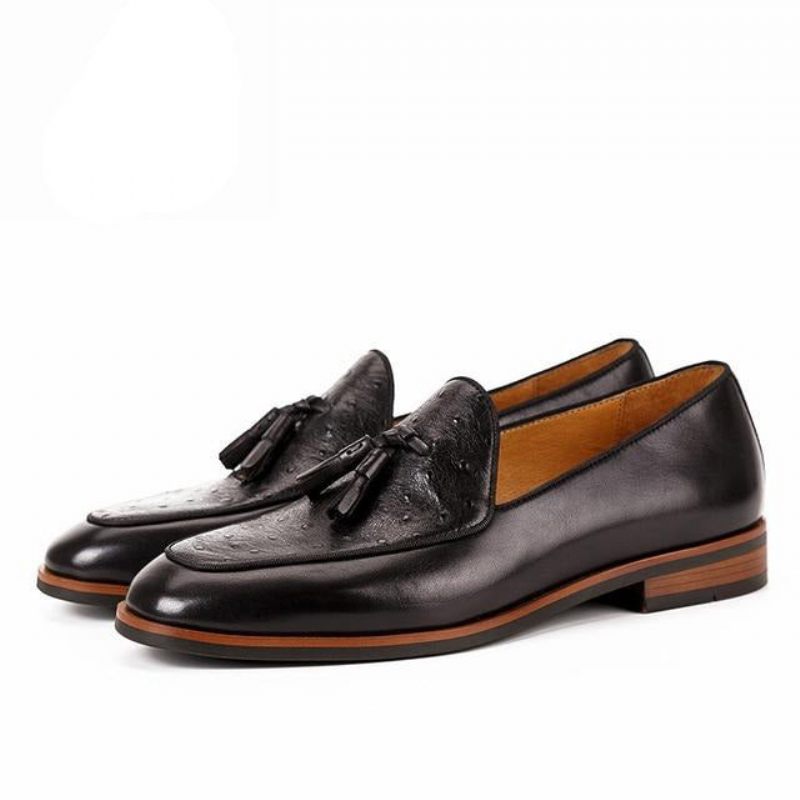 Mocassins Masculinos Exóticos Slip-on - Preto