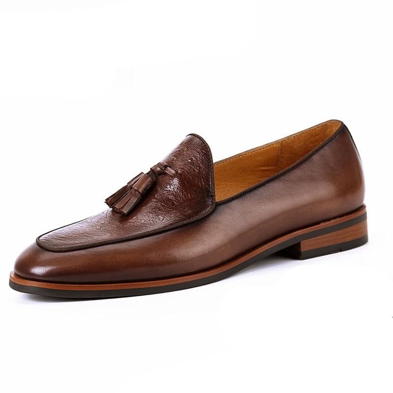 Mocassins Masculinos Exóticos Slip-on - Café