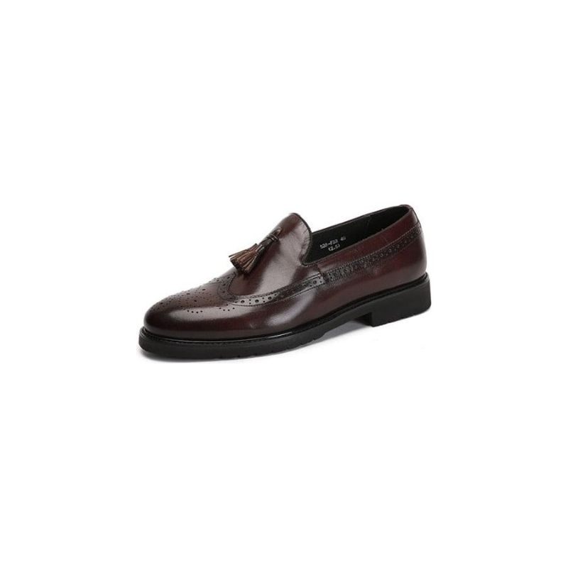 Mocassins Masculinos Exóticos Slip-on Brogue - Café