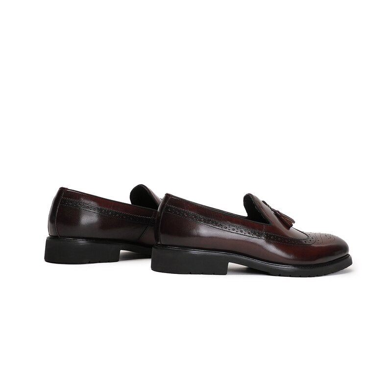 Mocassins Masculinos Exóticos Slip-on Brogue - Café