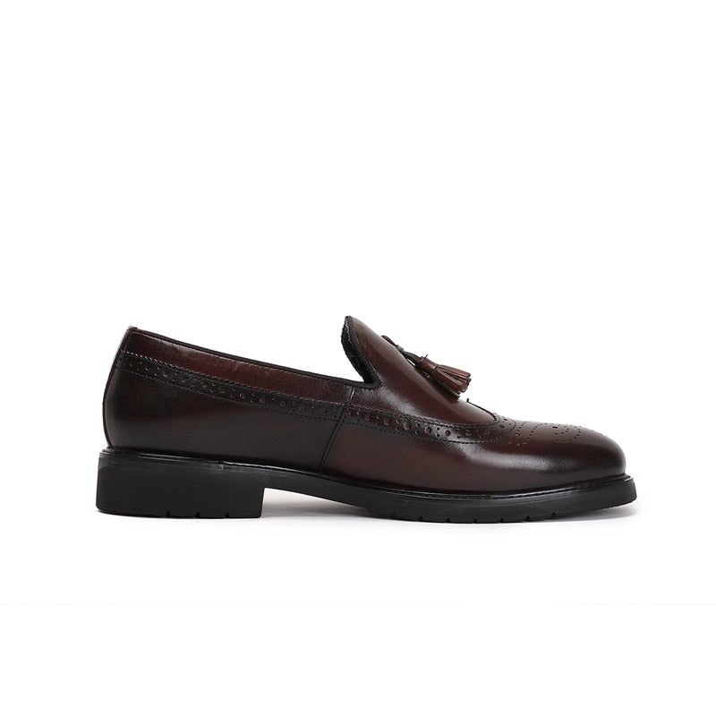 Mocassins Masculinos Exóticos Slip-on Brogue - Café