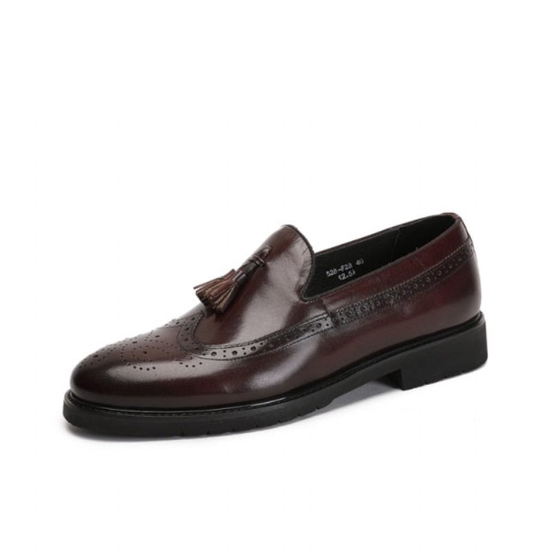 Mocassins Masculinos Exóticos Slip-on Brogue - Café