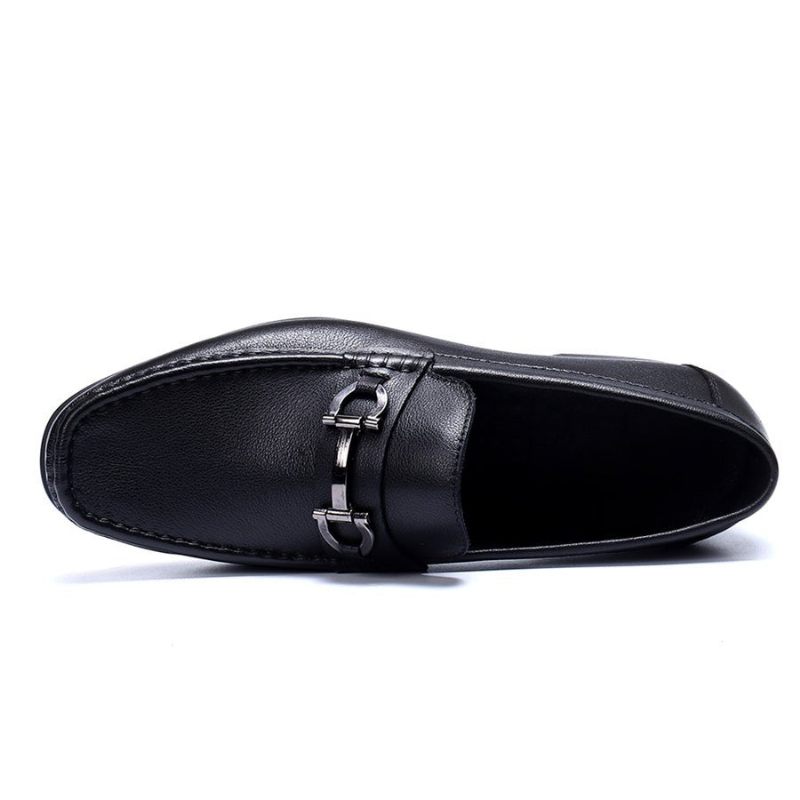 Mocassins Masculinos Hazel Luxuosos Couro Sem Cadarço - Preto