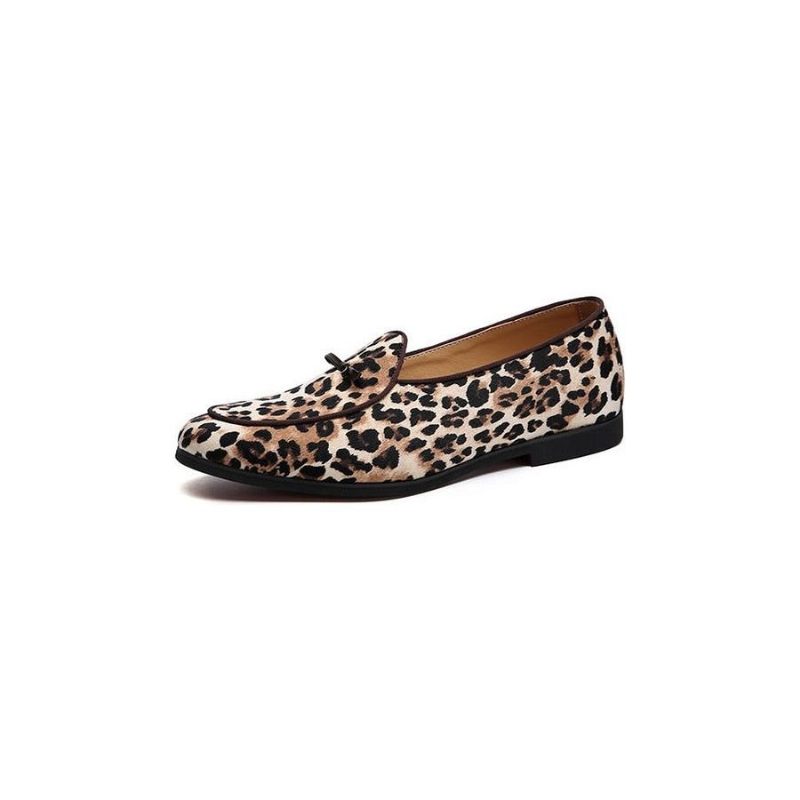 Mocassins Masculinos Leopardo Luxo Fivela Cinta Designer Sapatos Casamento