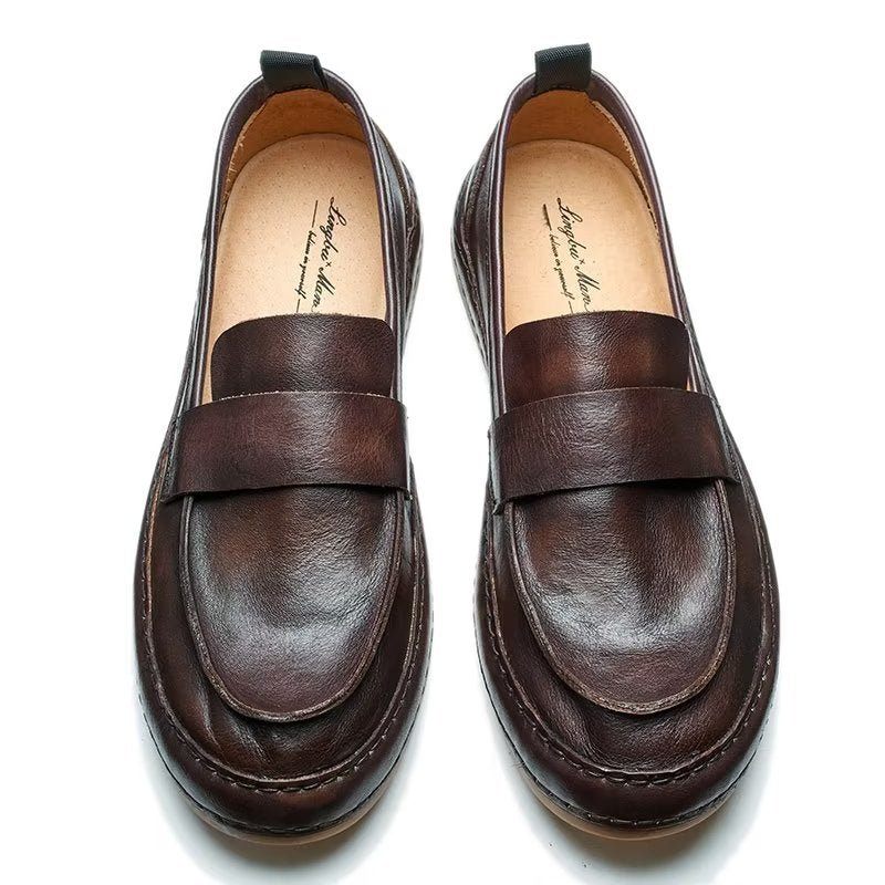 Mocassins Masculinos Lux Couro Vaca Slip-on - Café