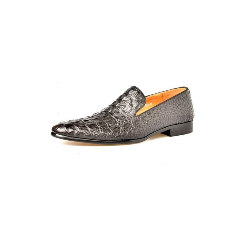 Mocassins Masculinos Luxo Croctex Com Bico Fino E Slip-on