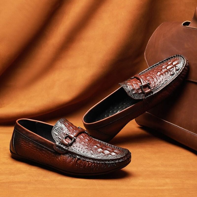 Mocassins Masculinos Luxo Croctex À Prova D'água - Vermelho