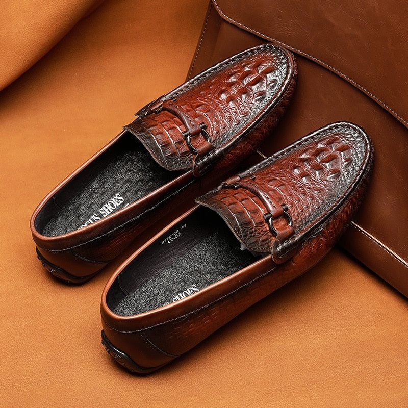 Mocassins Masculinos Luxo Croctex À Prova D'água - Vermelho