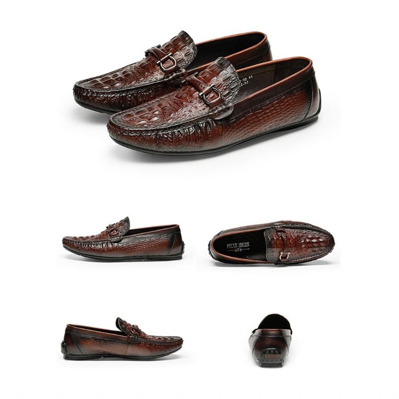 Mocassins Masculinos Luxo Croctex À Prova D'água - Vermelho