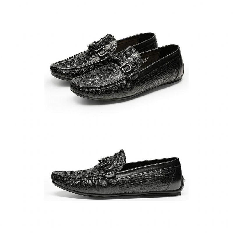 Mocassins Masculinos Luxo Croctex À Prova D'água - Preto