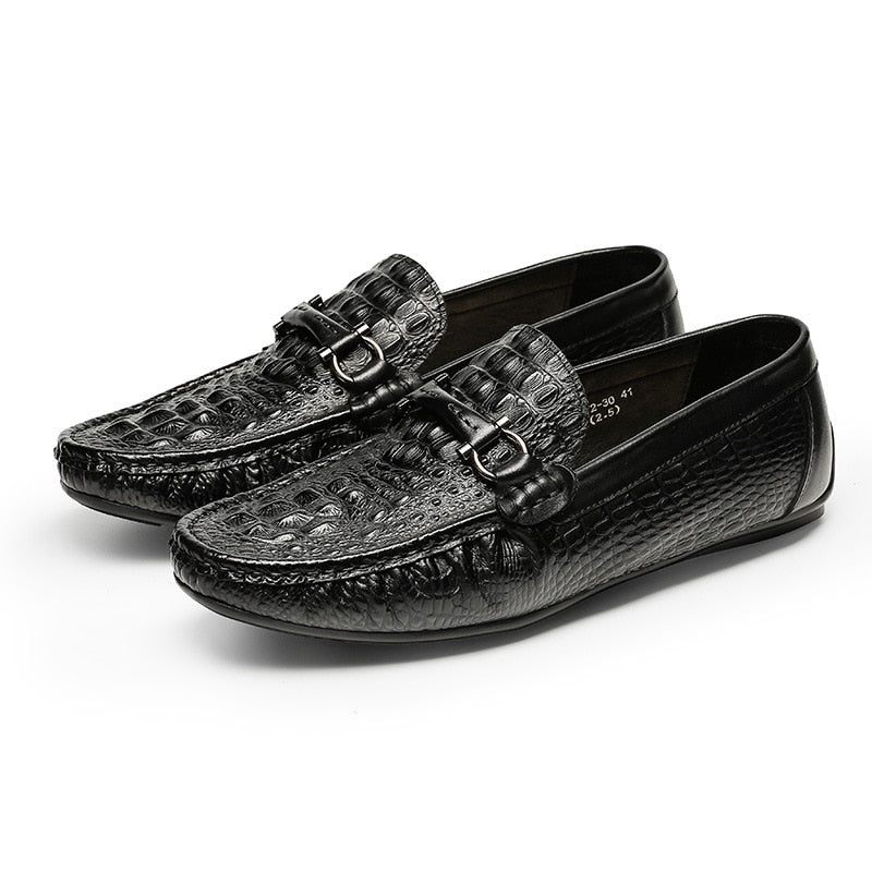 Mocassins Masculinos Luxo Croctex À Prova D'água - Preto